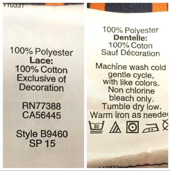 J. Crew Factory Navy and Orange Stripe Top Size Medium - Picture 7 of 8